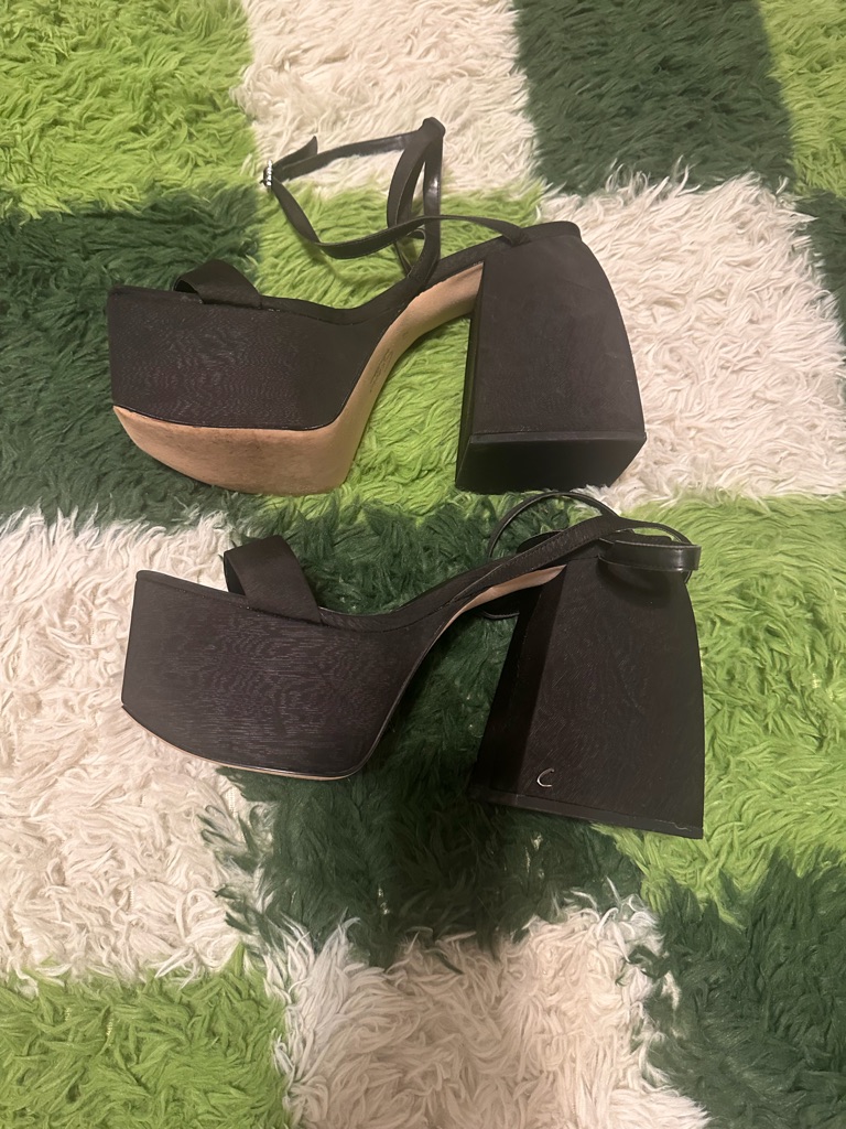 Circus By Sam Edelman Black High Platform Block Heel Sandals